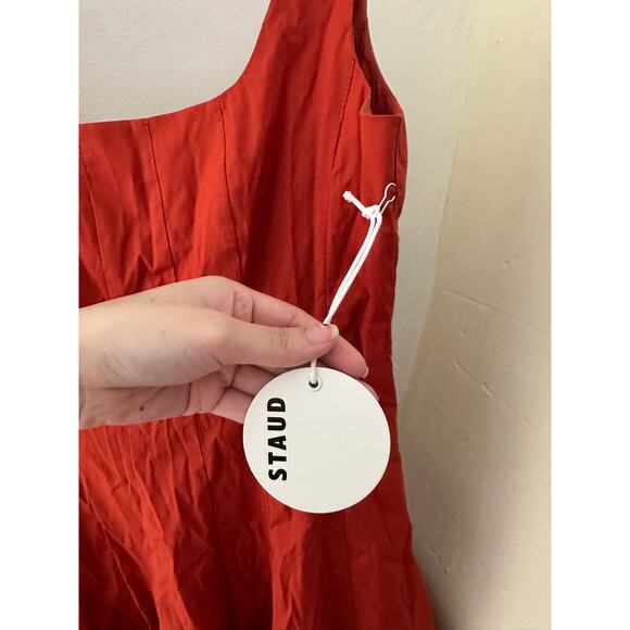 STAUD Mini Wells Dress Red Roses 4 - Picture 2 of 4